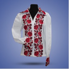 Embroidered blouse "Roses with collar"