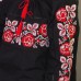 Embroidered blouse "Roses Red on Black"