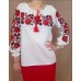Embroidered blouse "Red Roses on White"