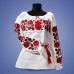 Embroidered blouse "Red Roses on White"