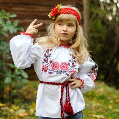Embroidered blouse for little girl "Rose Fragrance"