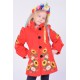 Embroidered coat for girl "Butterfly" red