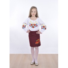 Embroidered blouse for little girl "Panna: Blooming Field"