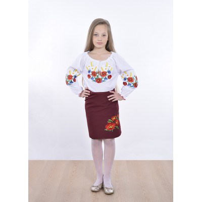 Embroidered blouse for little girl "Panna: Blooming Field"