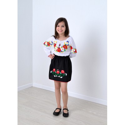 Embroidered blouse for little girl "Panna: Bright Country"