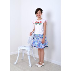 Embroidered tee-shirt for little girl "Panna: Little Wreath"