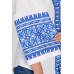 Boho Style Ukrainian Embroidered Blouse "Carpathian Flower" blue on white