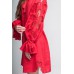 Boho Style Ukrainian Embroidered Dress "Richelieu" red