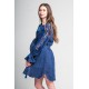 Boho Style Ukrainian Embroidered Dress "Richelieu" blue