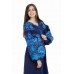 Boho Style Ukrainian Embroidered Dress "Life Tree" blue on navy