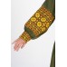 Boho Style Ukrainian Embroidered Dress "Carpathian Flower" yellow on olive