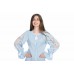 Boho Style Ukrainian Embroidered Dress "Richelieu" gentle blue