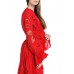Boho Style Ukrainian Embroidered Dress "Richelieu" maxi red