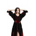 Boho Style Ukrainian Embroidered Dress "Richelieu" maxi red on black