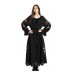 Boho Style Ukrainian Embroidered Dress "Richelieu" maxi black