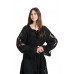 Boho Style Ukrainian Embroidered Dress "Richelieu" maxi black