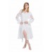 Boho Style Ukrainian Embroidered Dress "Richelieu" maxi white