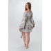 Sleeveless Ukrainian Embroidered Mini Dress "Kalyna" gray