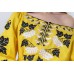 Sleeveless Ukrainian Embroidered Mini Dress "Kalyna" yellow