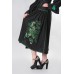 Boho Style Ukrainian Embroidered Dress "Richelieu" maxi green on black