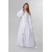 Boho Style Ukrainian Embroidered Dress "Richelieu" maxi white frills