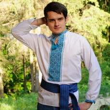 Embroidered shirt "Bright Blue"