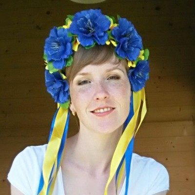 Ukrainian Wreath "Patriotic Cornflowers"