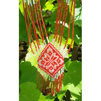 Necklace "Gerdan 3 Shades of Passion: red&white"