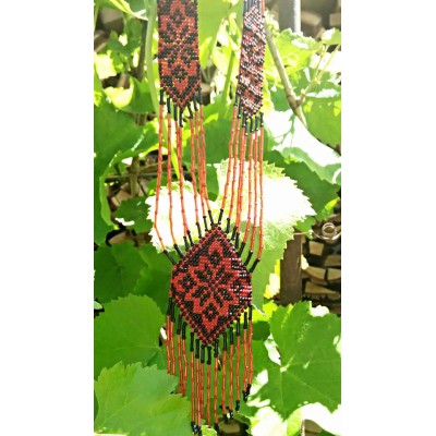 Necklace "Gerdan 3 Shades of Passion: red&black"