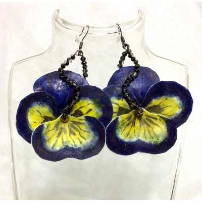 Earrings "Blue on Gold"
