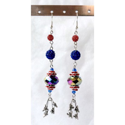 Earrings "Poppies and Dragonfly"