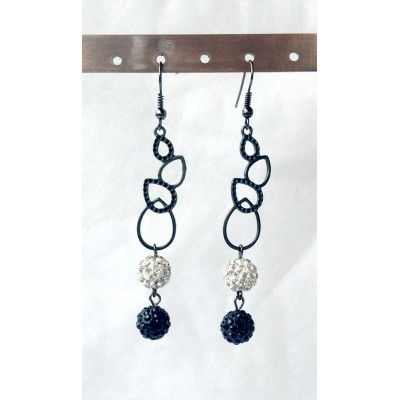 Earrings "Poppies Black&White&Red"