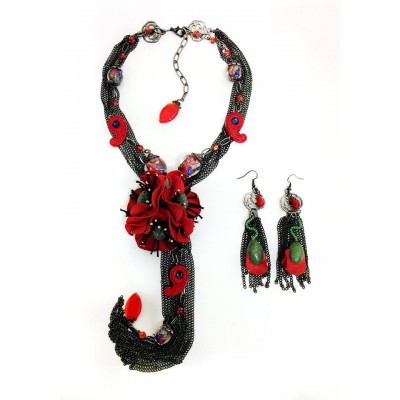 Jewellery Set "Poppies Malificenta"