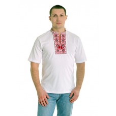 Embroidered t-shirt for man "Rhombus Red&Black"