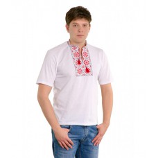 Embroidered t-shirt for man "Snowflake Red"