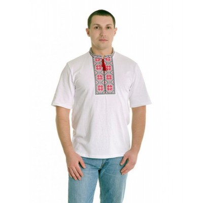 Embroidered t-shirt "Folk Red"