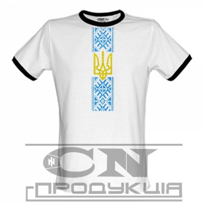 Embroidered t-shirt for man "Patriotic White"