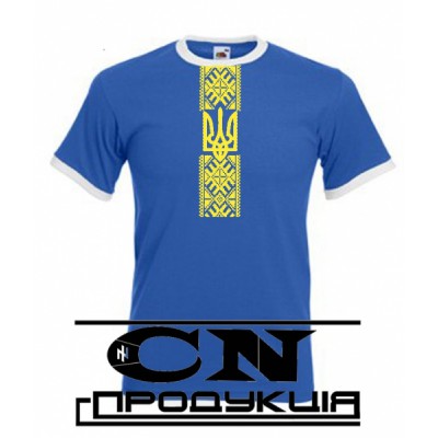 Embroidered t-shirt for man "Patriotic Blue"
