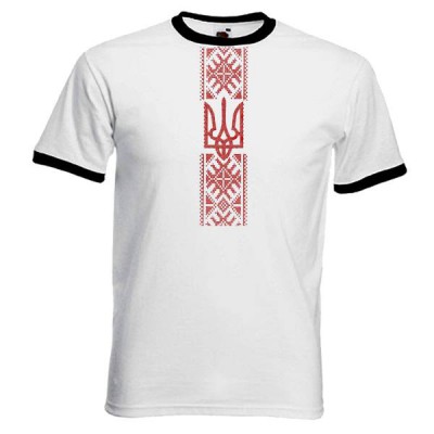 Embroidered t-shirt for man "Red Trident"