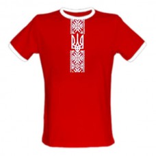 Embroidered t-shirt for man "Patriotic Red"