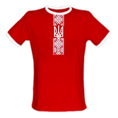 Embroidered t-shirt for man "Patriotic Red"