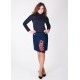 Embroidered Cashmere Skirt "Luxurious Poppies" blue