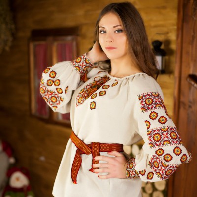 Embroidered blouse "Whisper of Autumn"