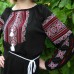 Embroidered  blouse "Magic Triangles Red on Black"