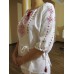 Embroidered  blouse "Shining Moon Red on White"