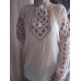 Embroidered  blouse "Chiffon Weaving Brown on White"