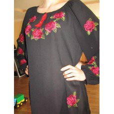 Embroidered  blouse "Roses on Black"