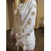 Embroidered  blouse "Twinkling Stars Golden on White"