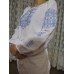Embroidered  blouse "Oriental Curves Blue on White"