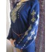 Embroidered  blouse "Shining Moon Golden on Blue"